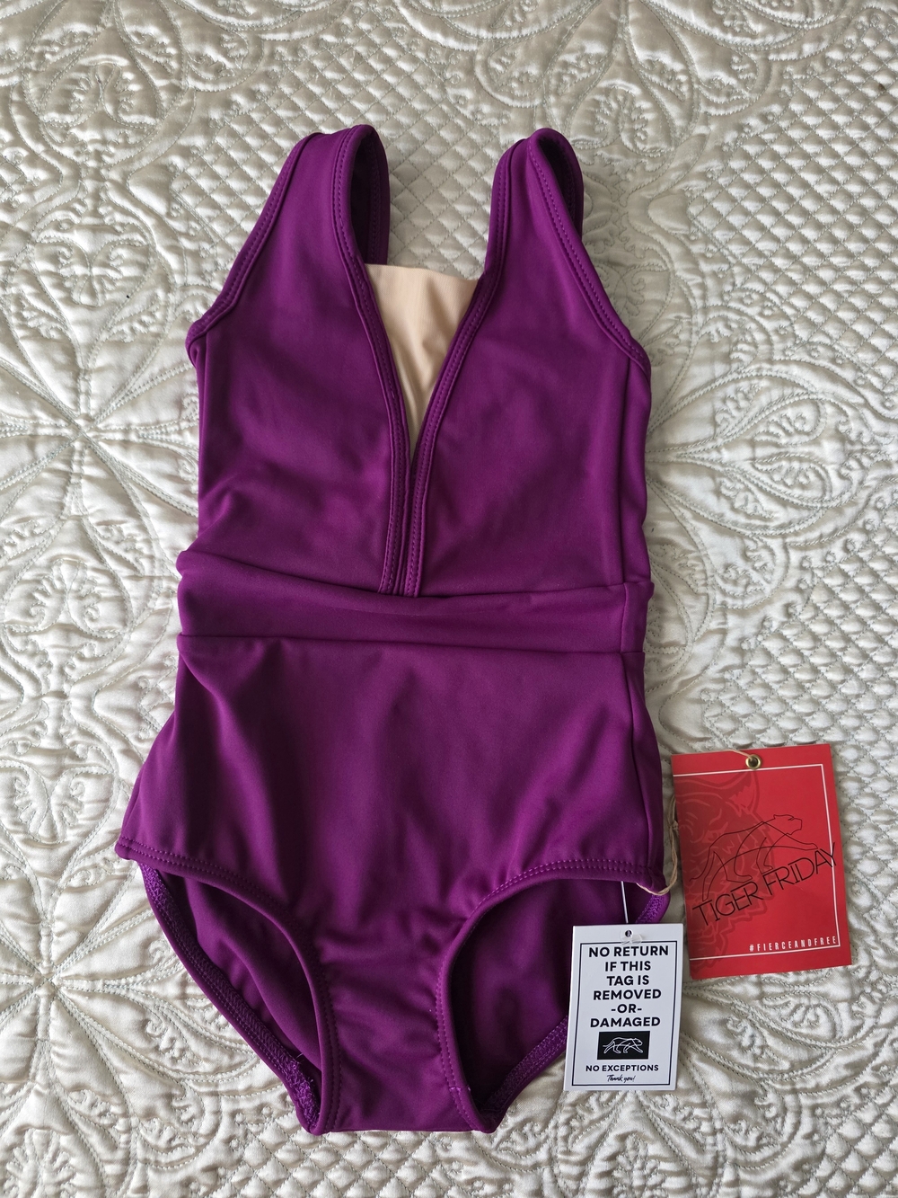 Tiger Friday Girls' Plum One-Piece Leotard